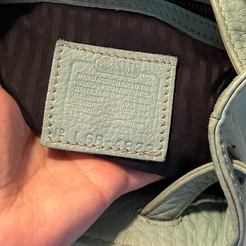 Coach Vintage Sonoma Drawstring Natural Grain Leather - Aqua - Picture 13 of 14